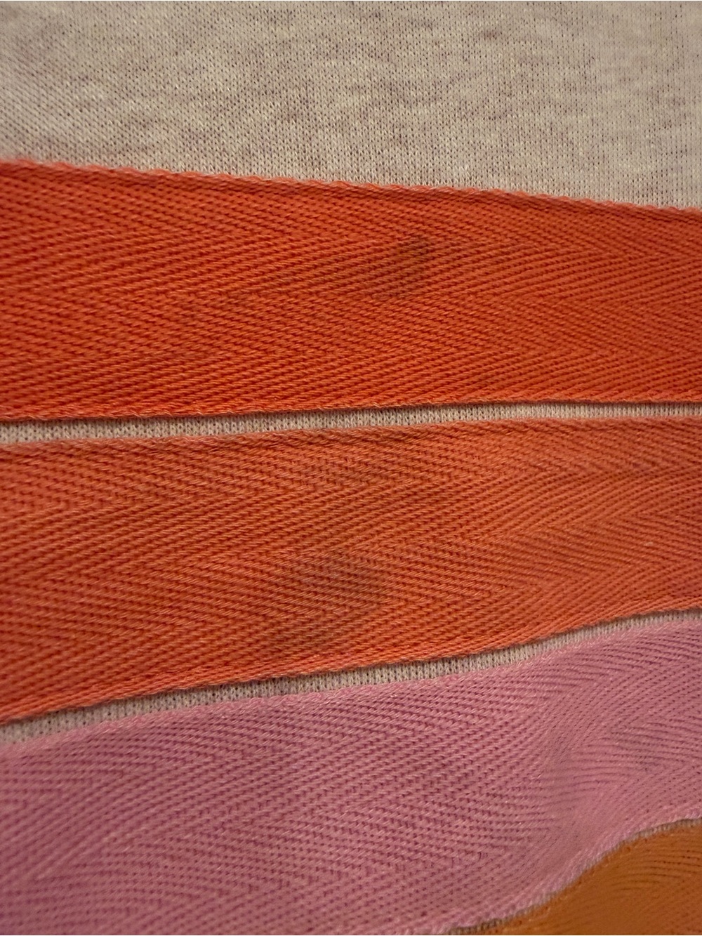 Rip Curl Size S Oatmeal Orange Pink Striped Oversized Terry Crewneck Sweatshirt - Picture 6 of 6